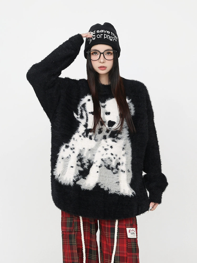 Cozy Duo Dog Print Sweater