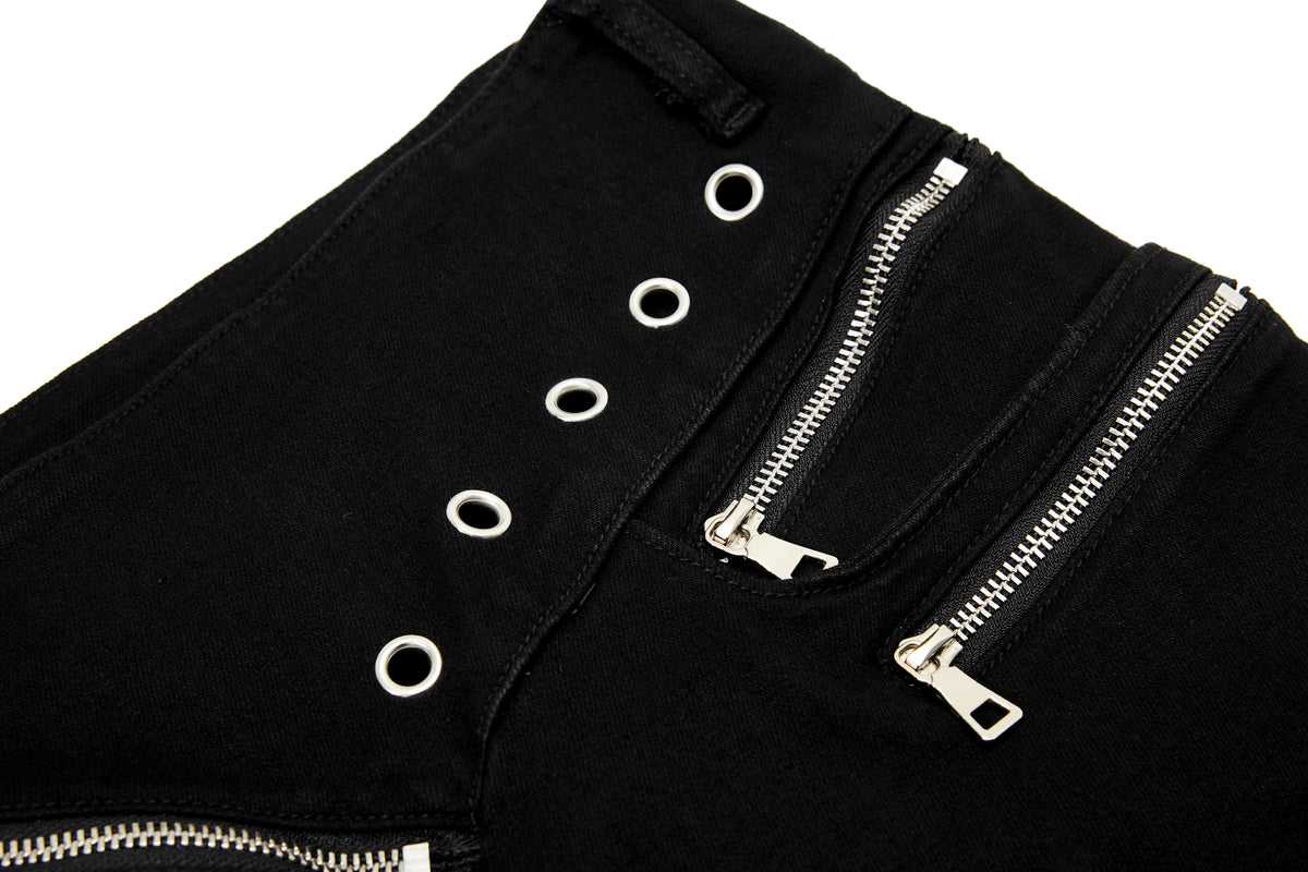 Pantalon évasé à détails zippés Madxmarx