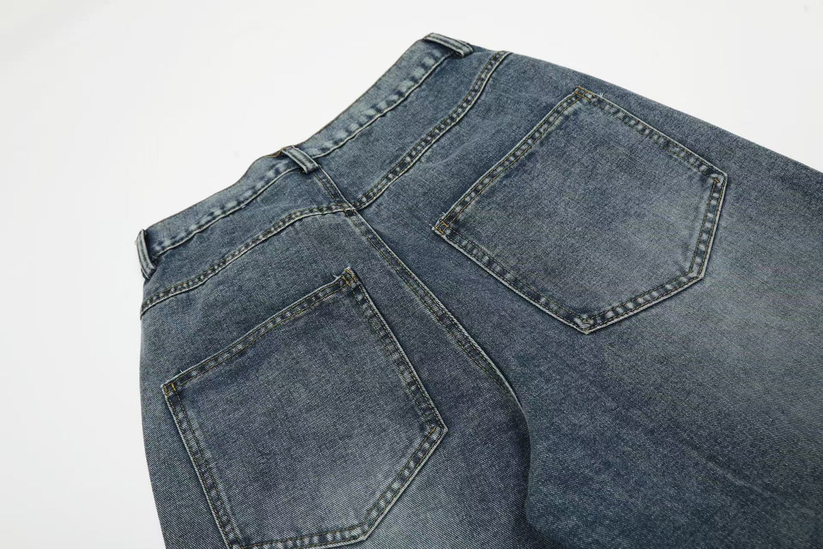 Jean en denim brodé tropical Madxmarx