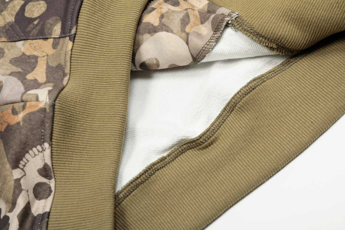 Madxmarx Kapuzenjacke mit Totenkopf-Camouflage und Fellbesatz