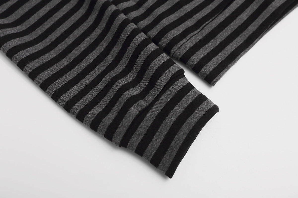 Madxmarx Fleur-De-Lis Striped Zip-Up Hoodie