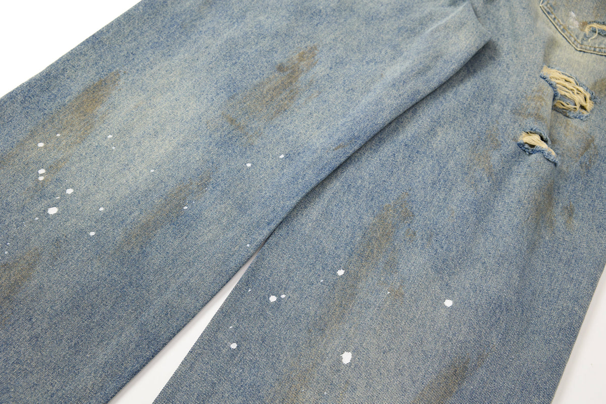 Madxmarx Distressed Vintage Washed Denim Pants