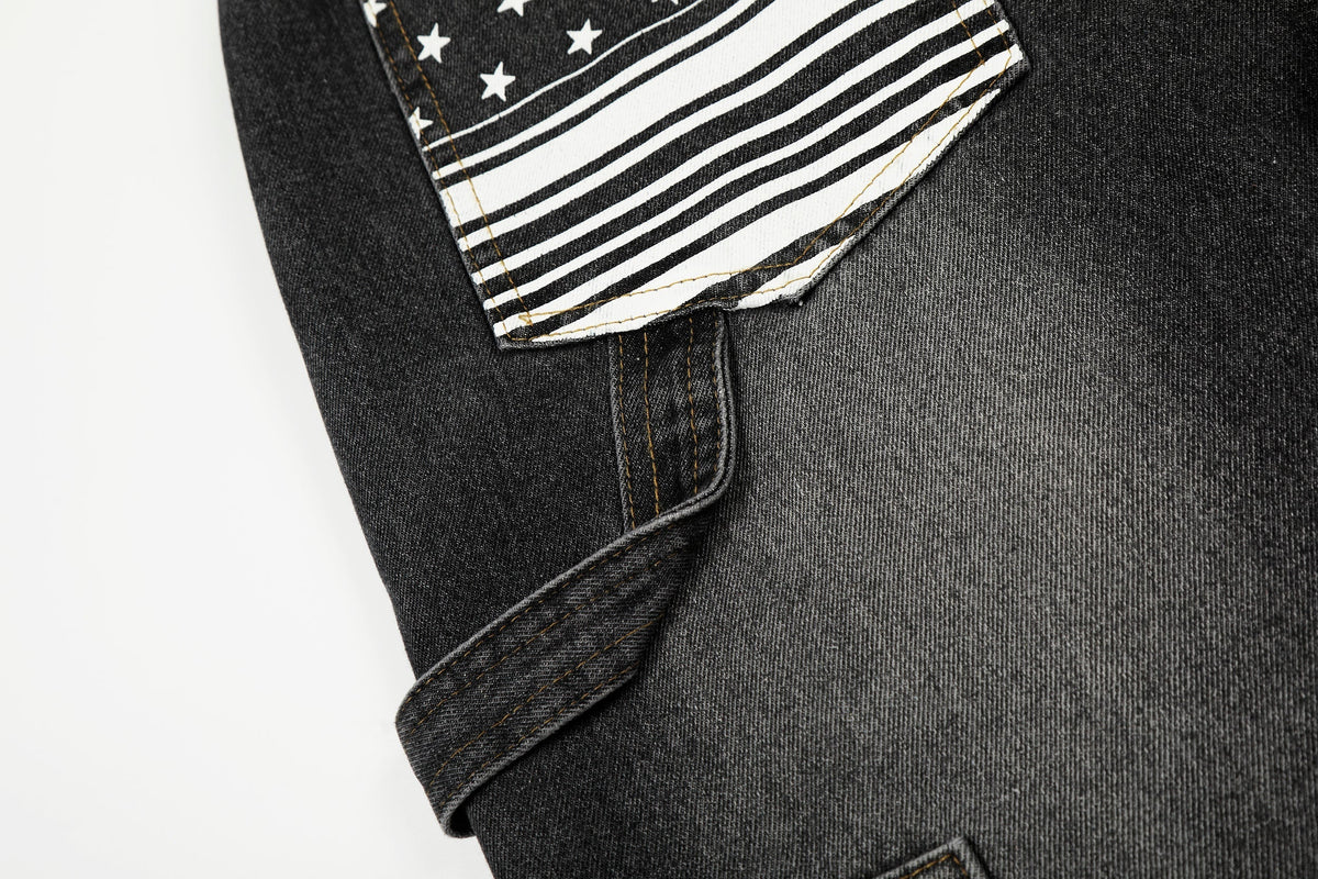Pantalon en jean large « Star Flag » de Madxmarx