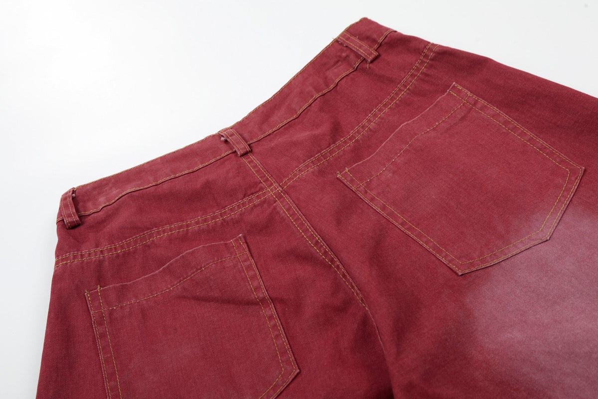 Madxmarx „Vintage Red Splatter Wide-Leg Pants“
