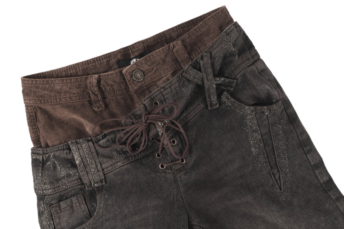 Jean à lacets et double taille Madxmarx