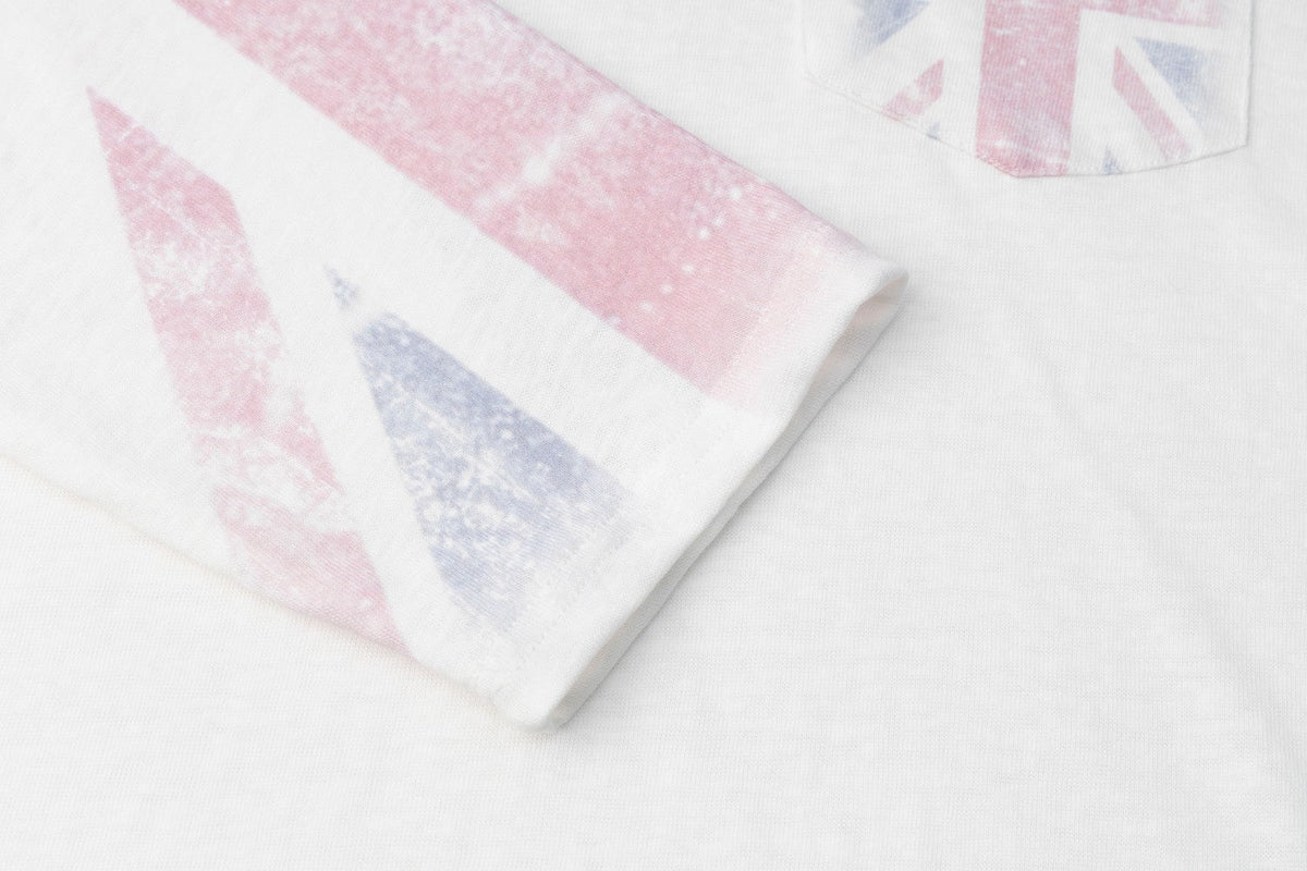 Madxmarx Union Jack Sleeve Henley Long Sleeve Tee