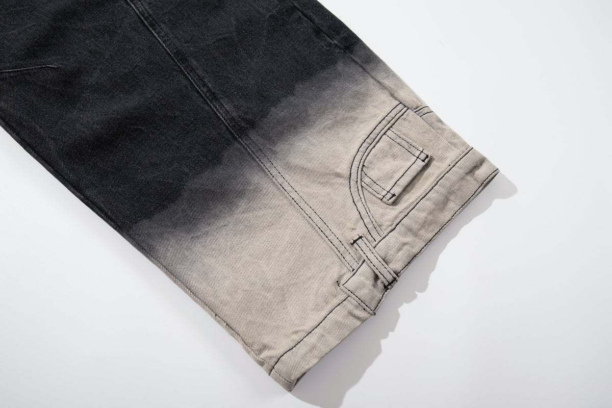 Madxmarx Gradient Washed Wide-Leg Jeans