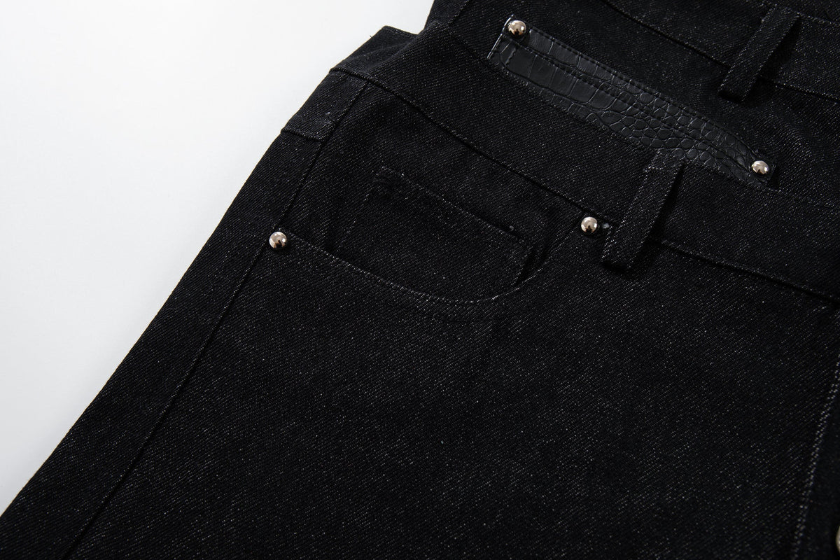 Pantalon en jean à jambe large et fermeture à boutons Madxmarx