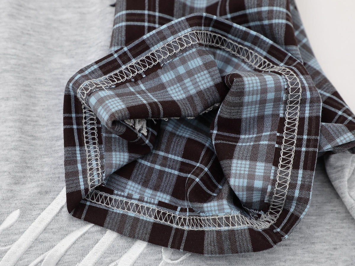 Madxmarx Plaid Sleeve Polo Shirt