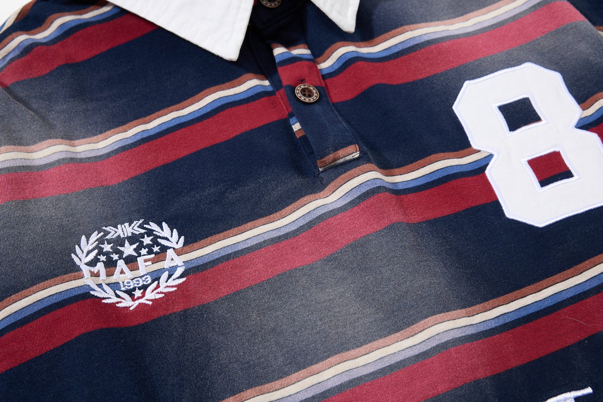 Madxmarx Layered Stripe Polo Long-Sleeve