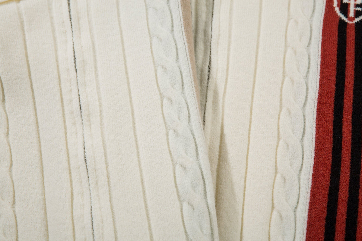 Madxmarx Retro Stripe Knit Zip Jacket