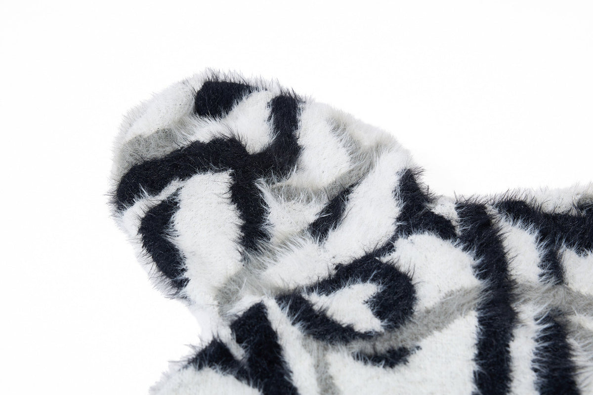 Madxmarx Flame Pattern Fleece Zip Hoodie