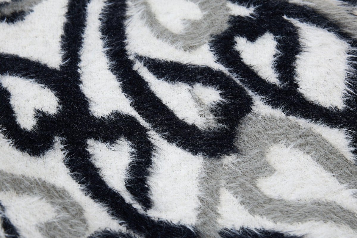 Madxmarx Flame Pattern Fleece Zip Hoodie