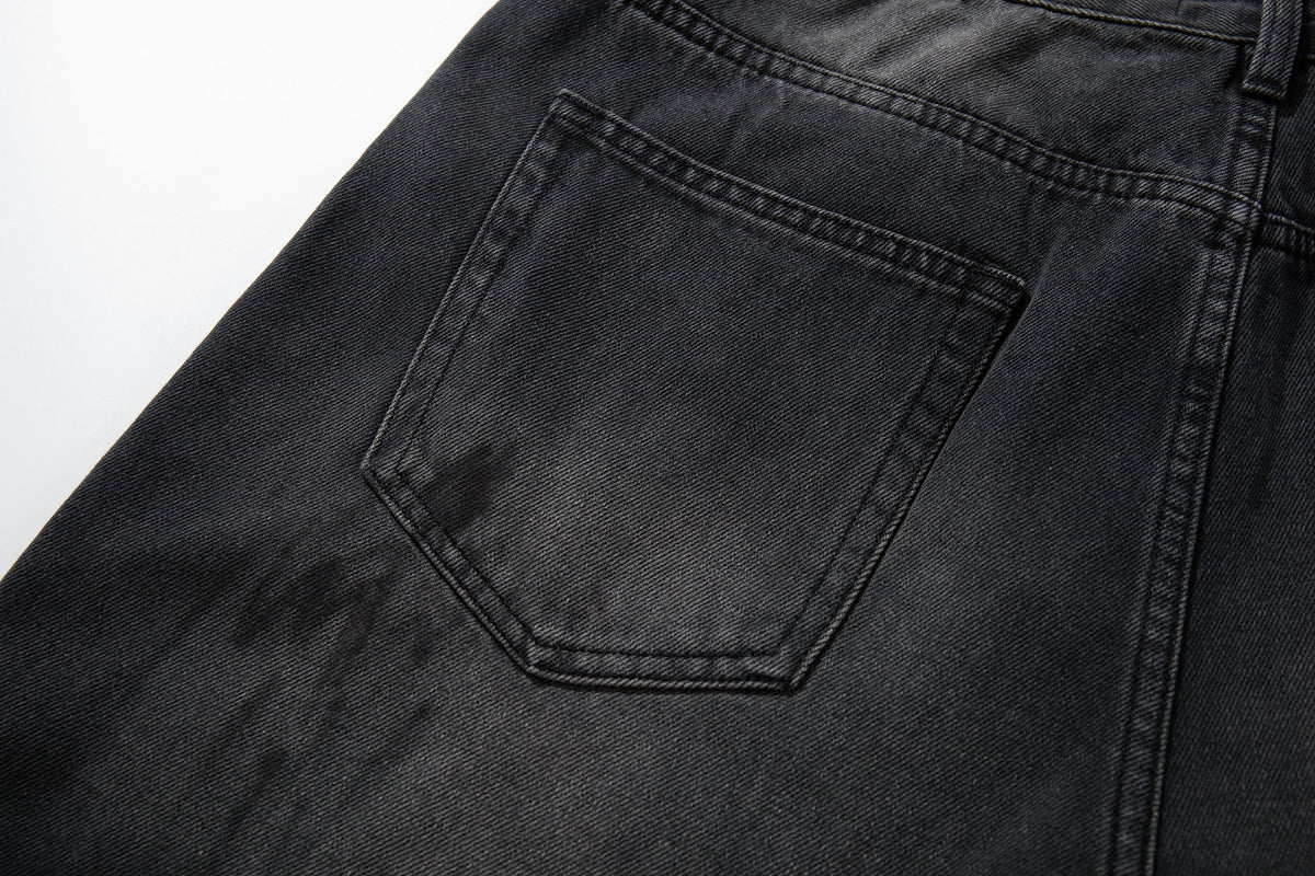 Madxmarx Distressed Fade Wide-Leg Jeans
