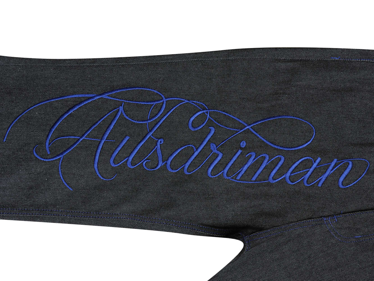 Madxmarx Blue Script Star Wide-Leg Jeans