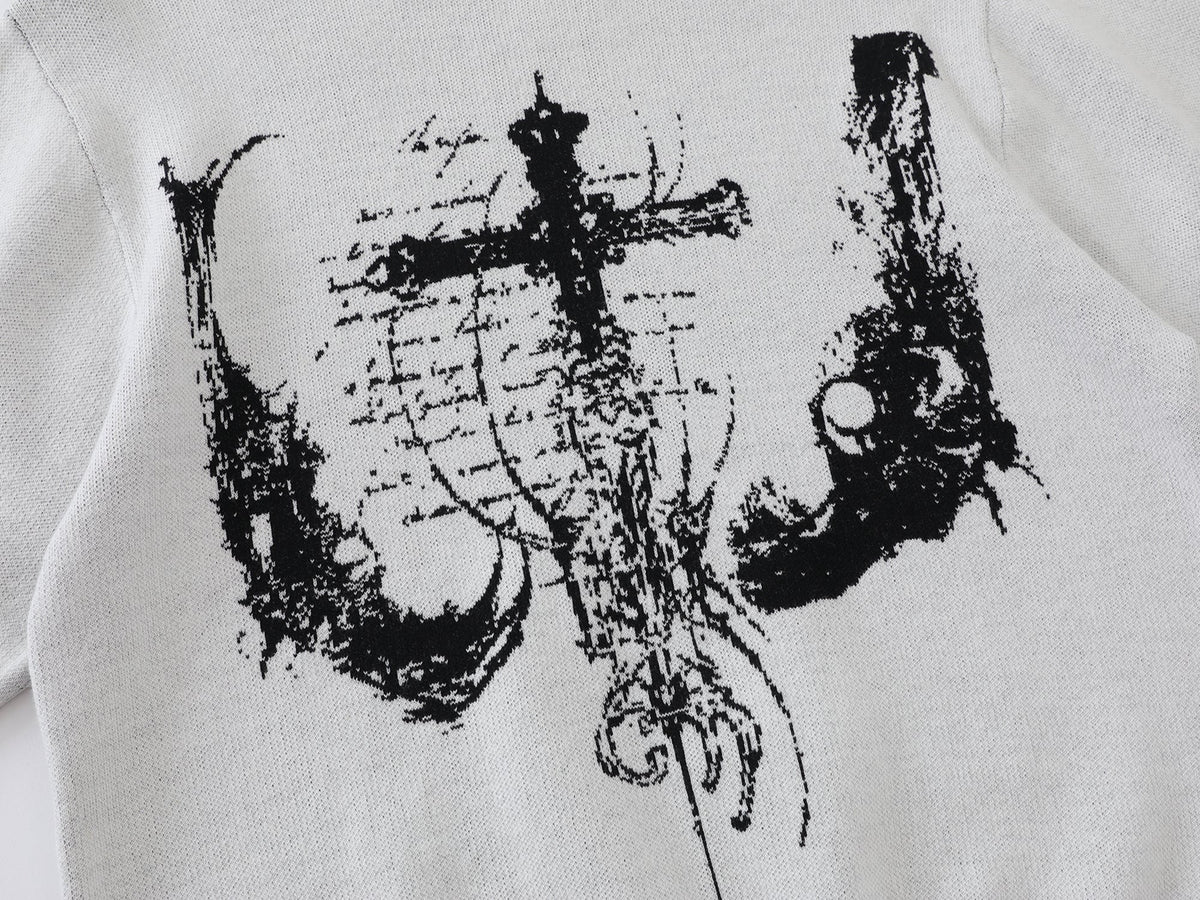 Madxmarx Gothic Cross Knit Sweater