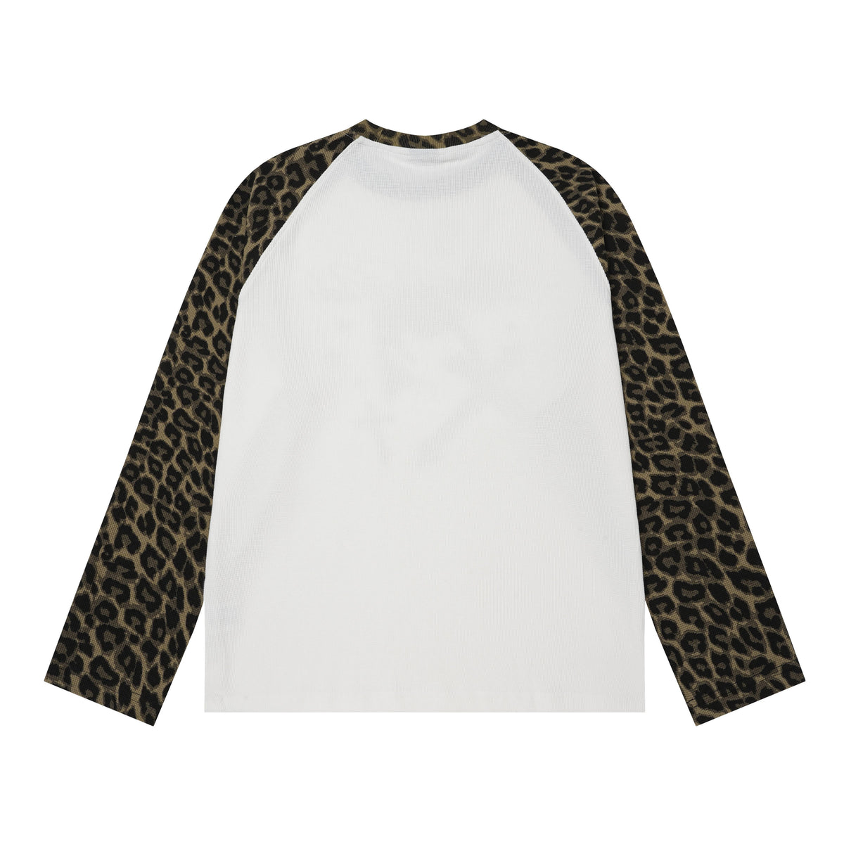 Madxmarx Leopard Sleeve Cross Graphic Long Sleeve Tee