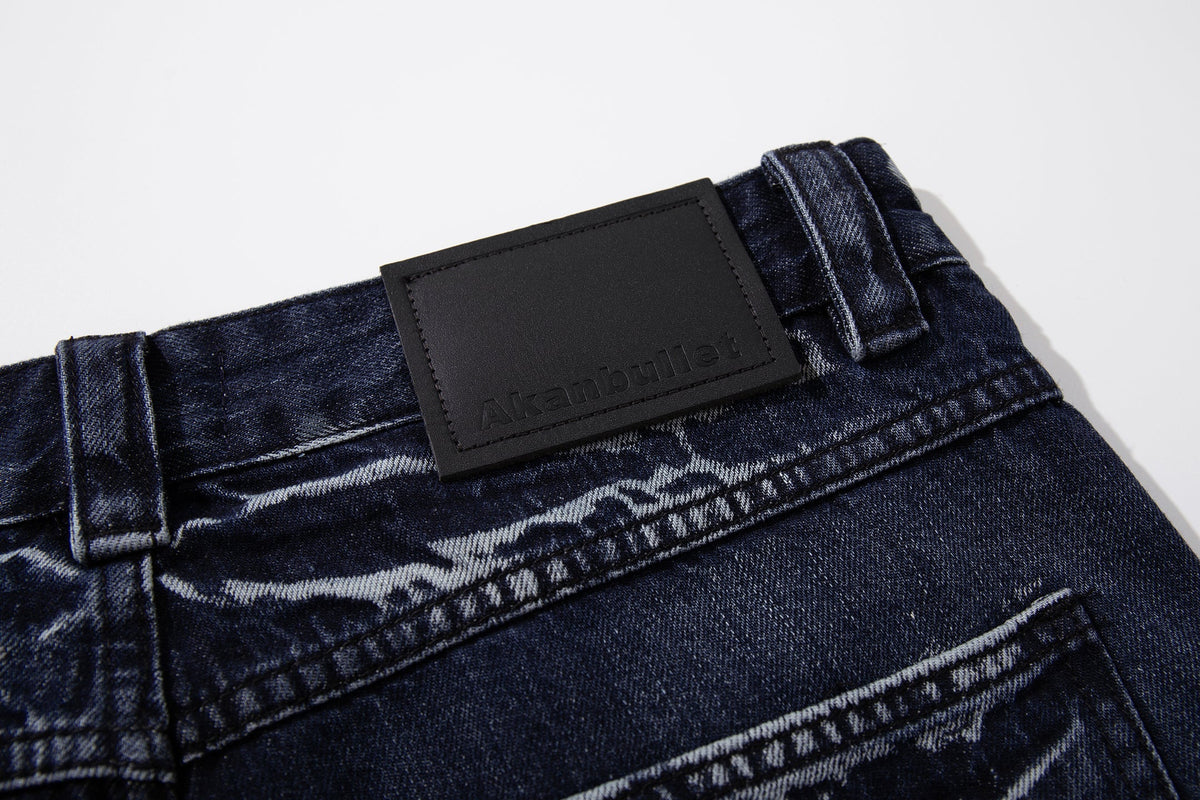 Madxmarx Cracked-Wash Wide-Leg Denim