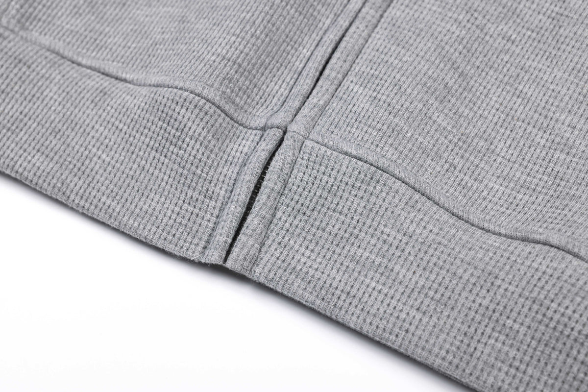 Madxmarx Waffle Knit Zip-Up Hoodie