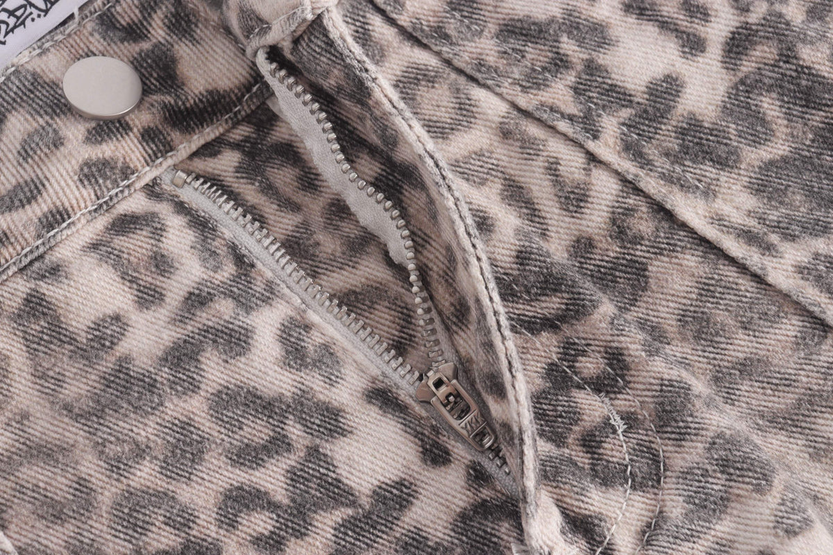 Madxmarx Leopard Cargo Baggy Jeans