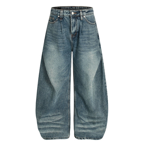 Jeans vintage de corte globo con panel 3D Madxmarx - XS / Azul