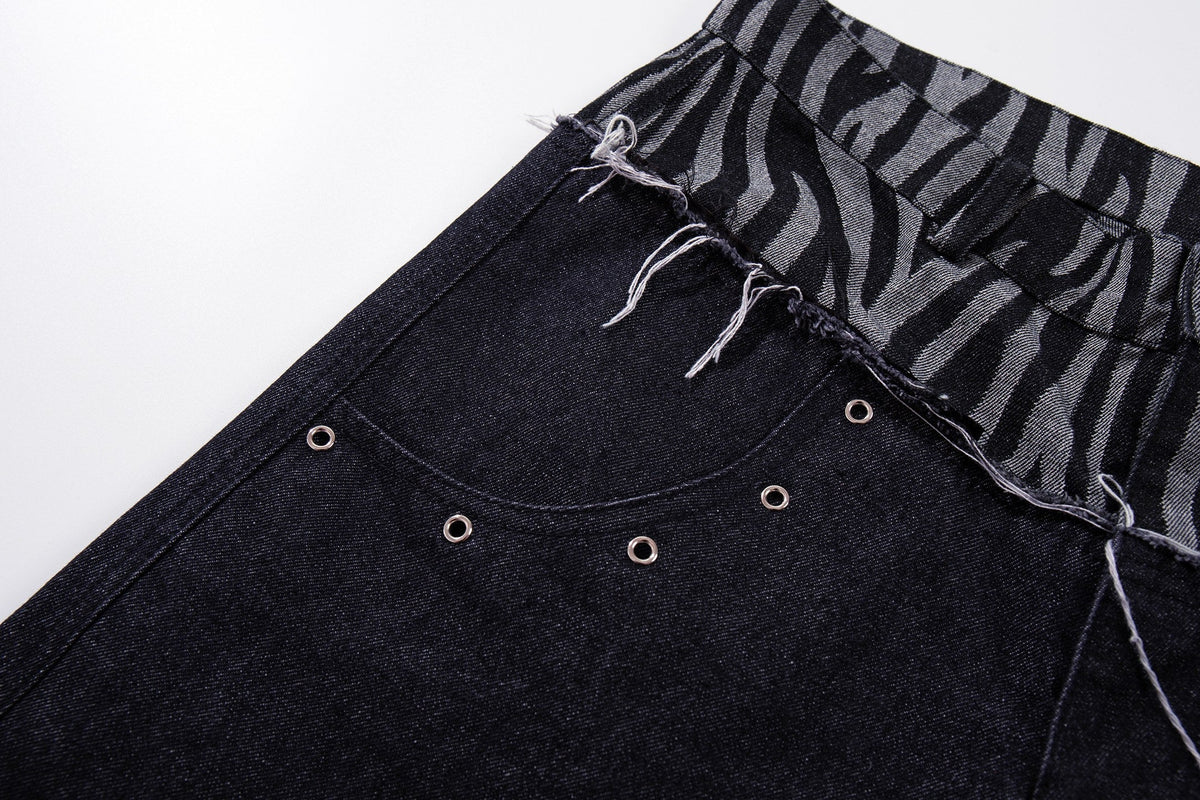 Madxmarx Layered Zebra Wide-Leg Jeans