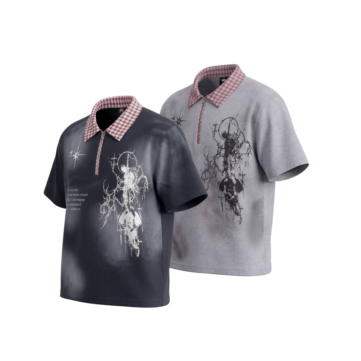 Madxmarx “Grunge Star Zip Polo Tee”