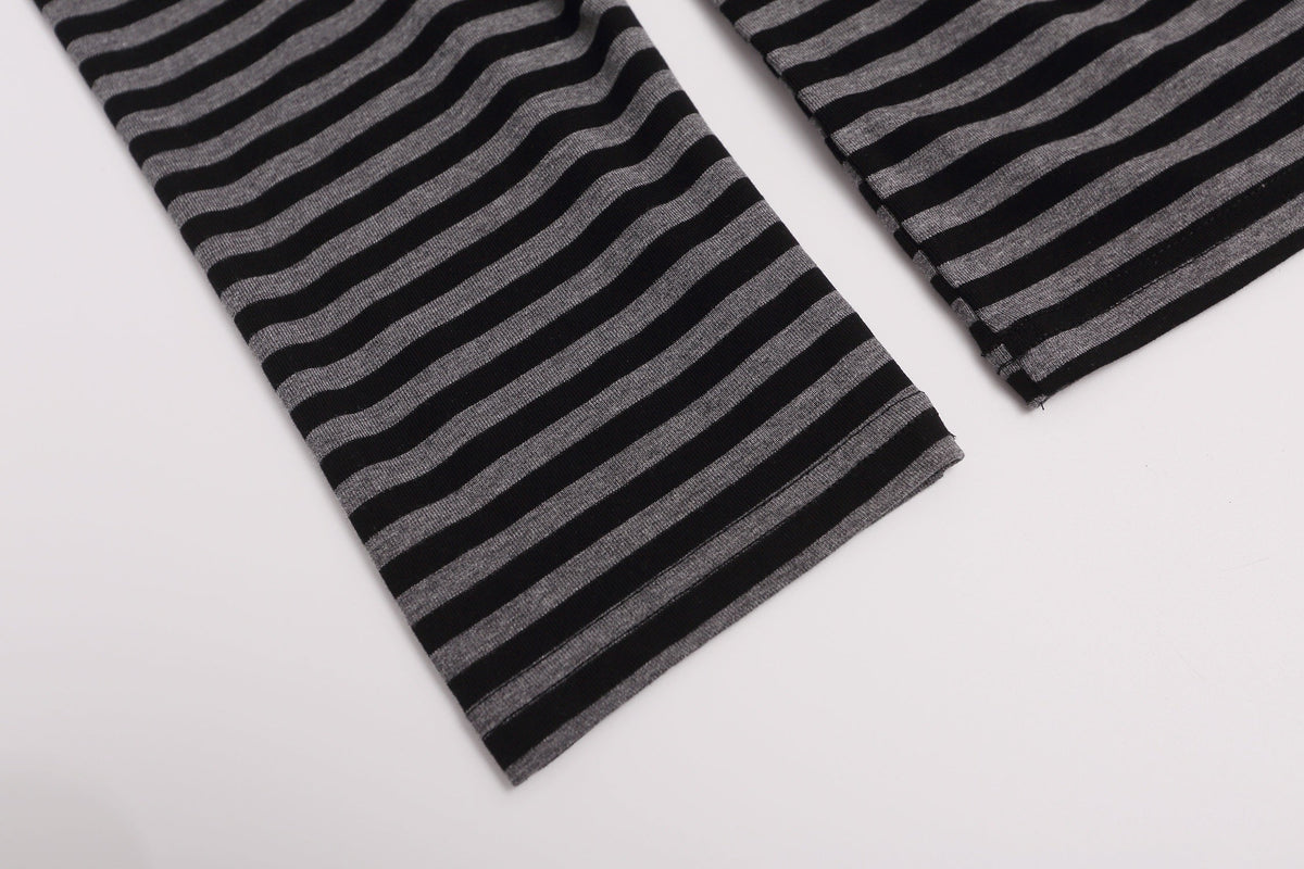 Madxmarx Striped Script Long Sleeve Tee