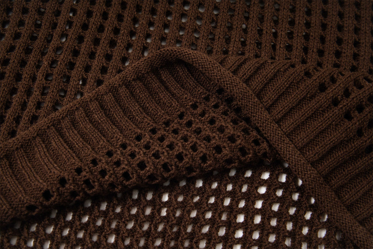 Madxmarx Hollow Knit Crewneck Sweater