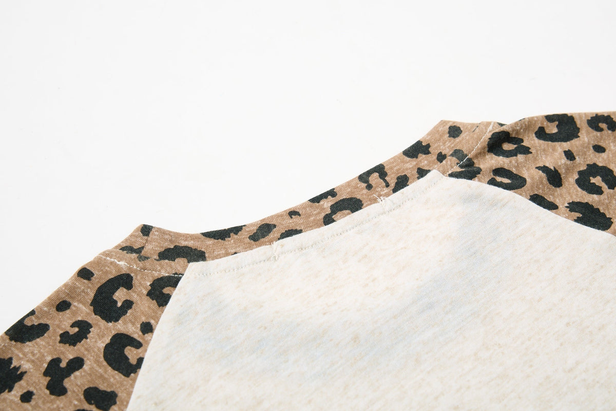 Madxmarx Wild Free Leopard Raglan Long Sleeve Tee