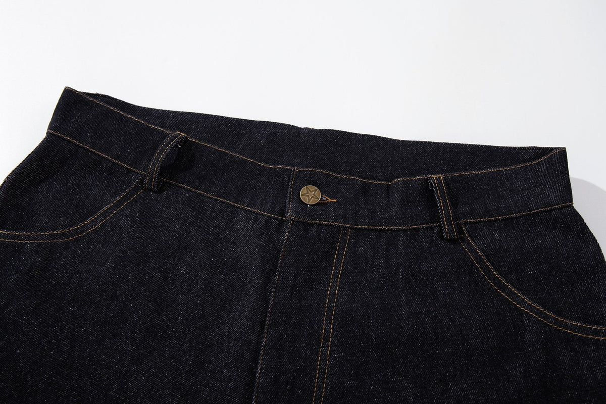 Madxmarx Leopard Panel Wide-Leg Jeans