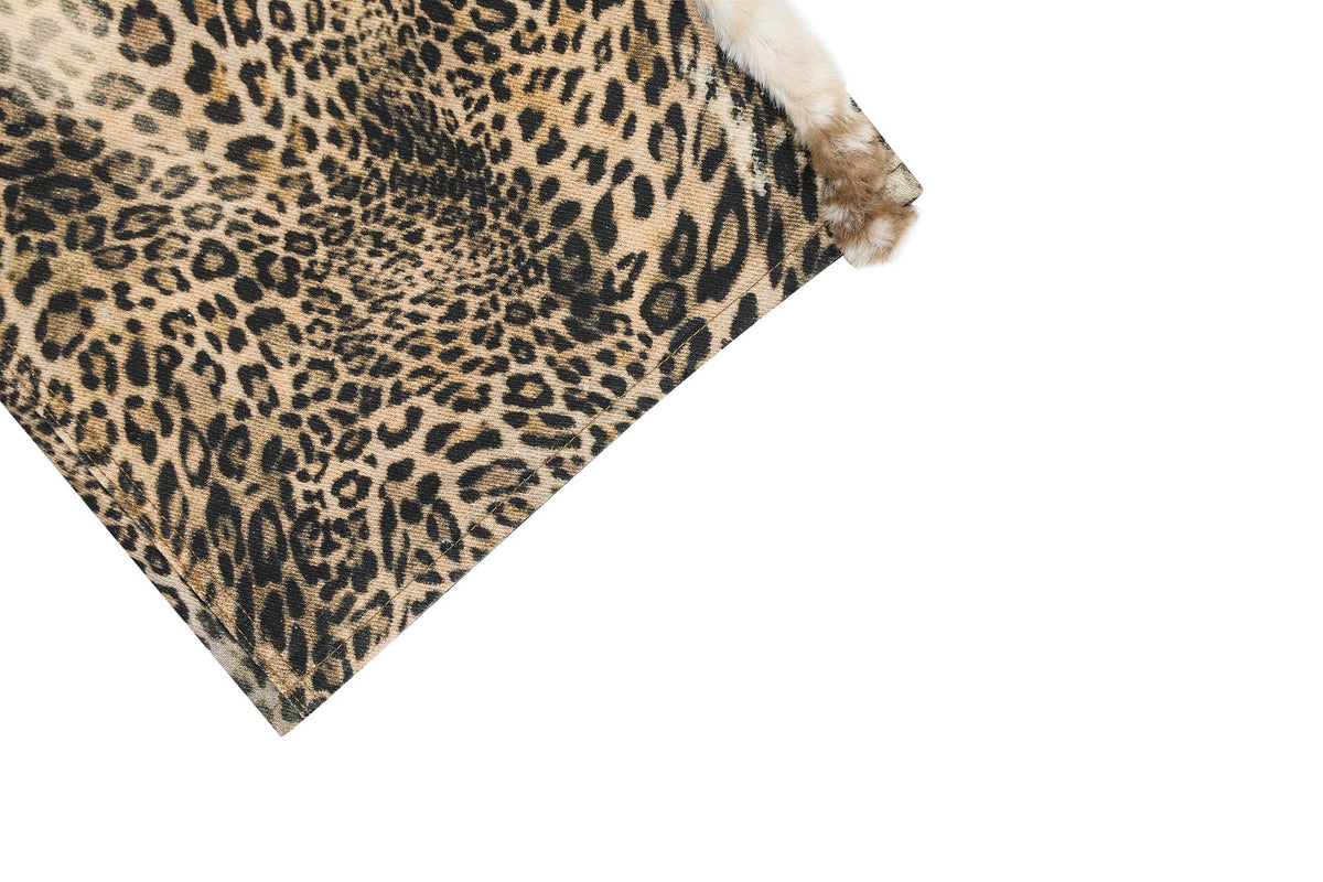 Madxmarx „Weite Jeans mit Leopardenfellbesatz“