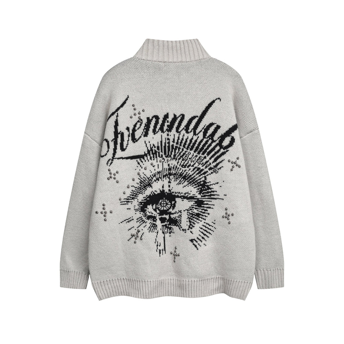 Madxmarx Eye Vision Knit Zip Cardigan