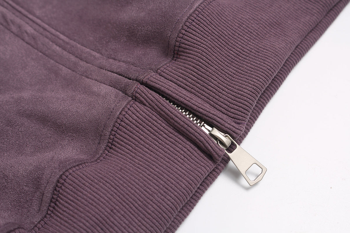 Madxmarx Suede Varsity Zip Hoodie