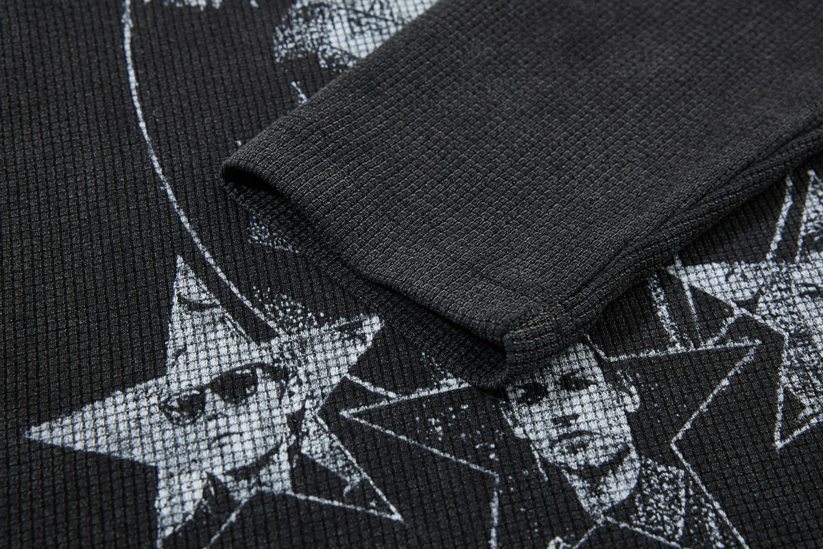 Madxmarx Bauhaus Graphic Waffle Long Sleeve Tee