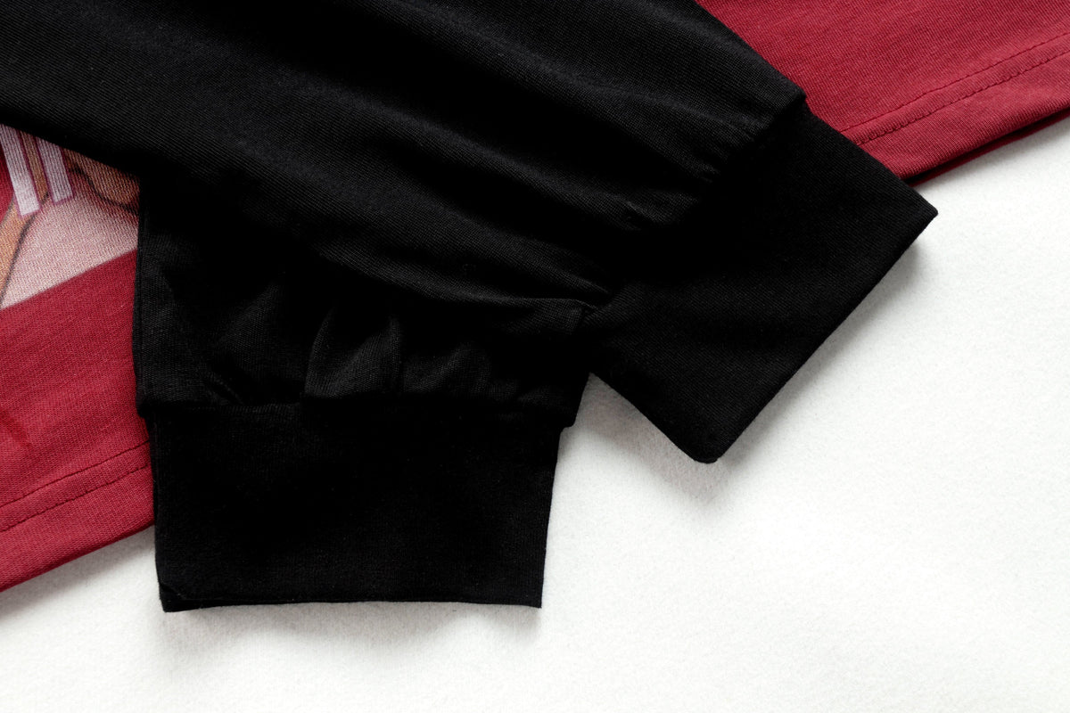 Madxmarx Anime Graphic Raglan Long Sleeve Tee