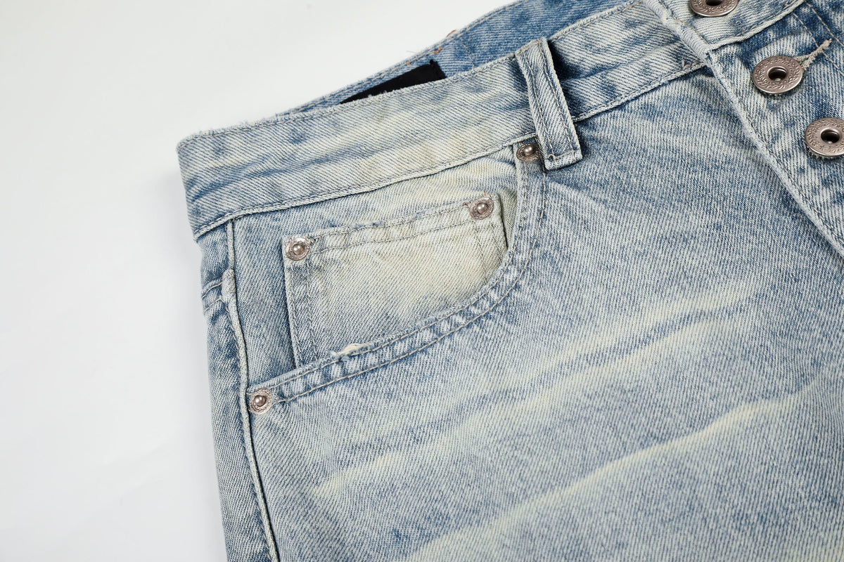 Madxmarx Vintage Washed Wide-Leg Jeans