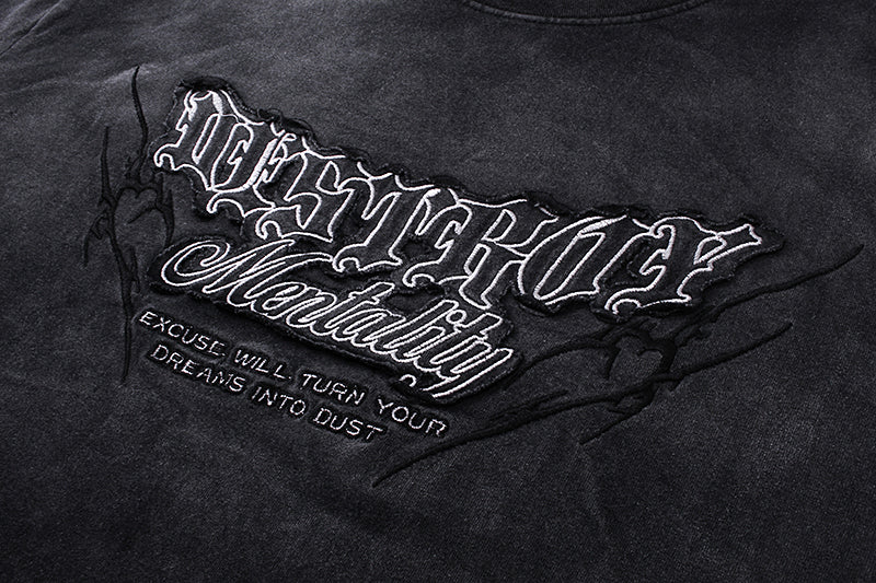Madxmarx Gradient Washed Graphic Long Sleeve Tee