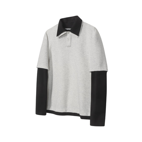 Camiseta polo de manga larga con capas Madxmarx - M / Gris