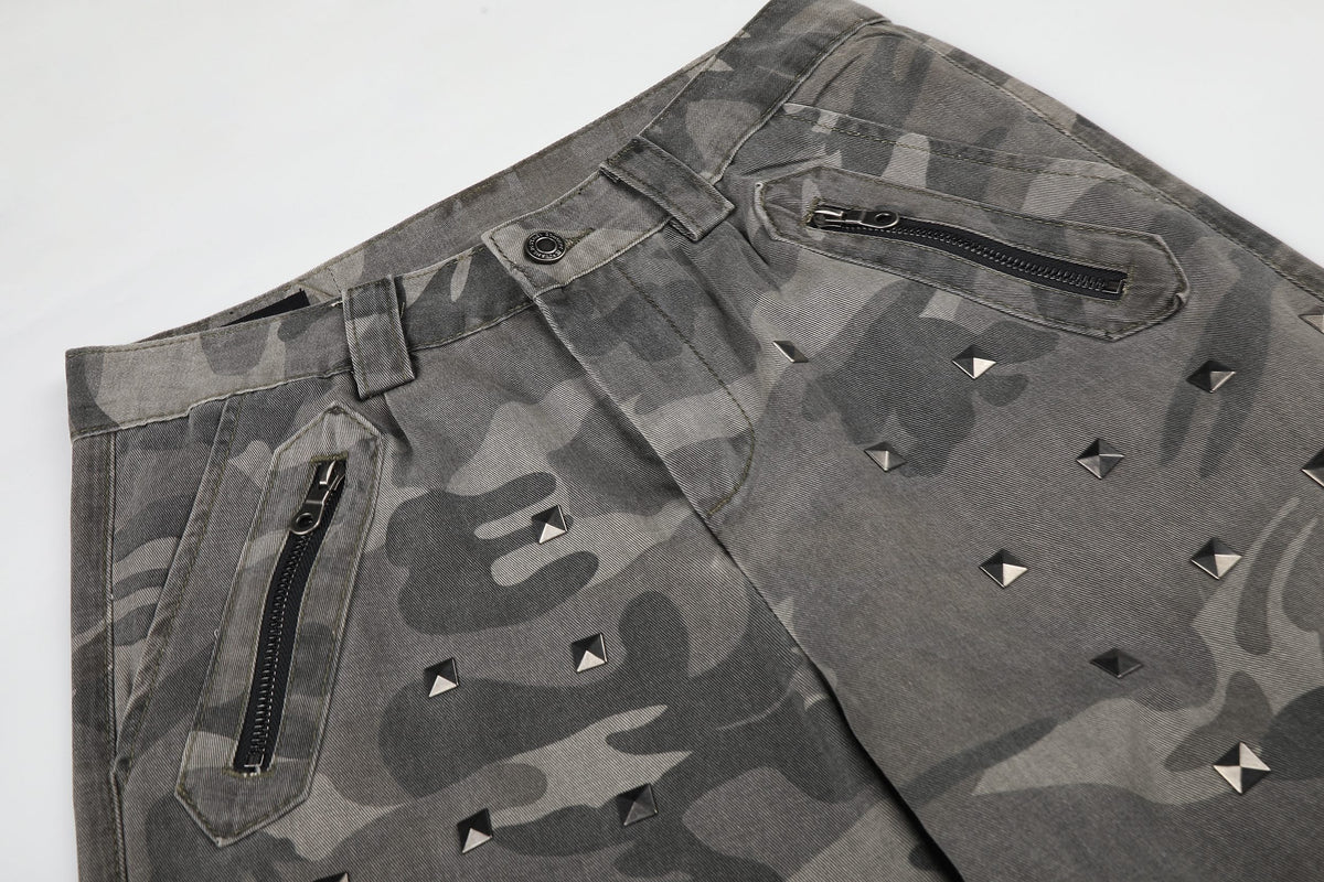 Madxmarx Studded Camo Cargo Pants