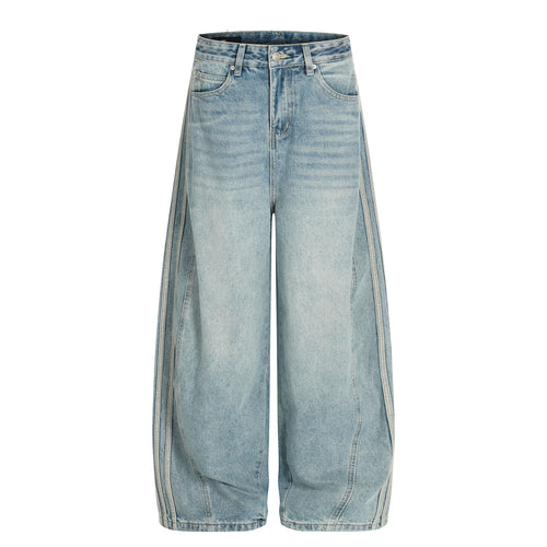 Madxmarx Light Wash Barrel Jeans - XS / Blue