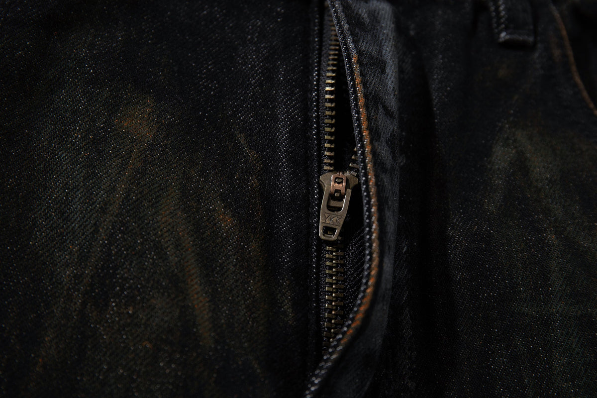 Madxmarx Hand-Painted Washed Wide-Leg Jeans