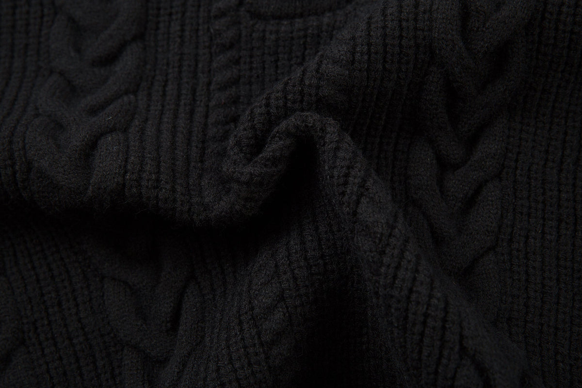 Madxmarx Vintage Cable Knit Polo Sweater