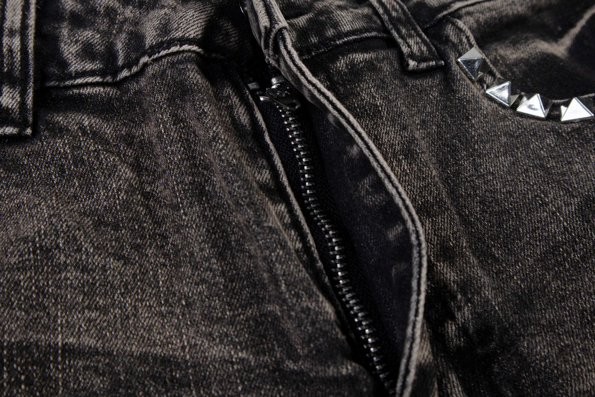 Madxmarx Stacked Moto Zip Jeans