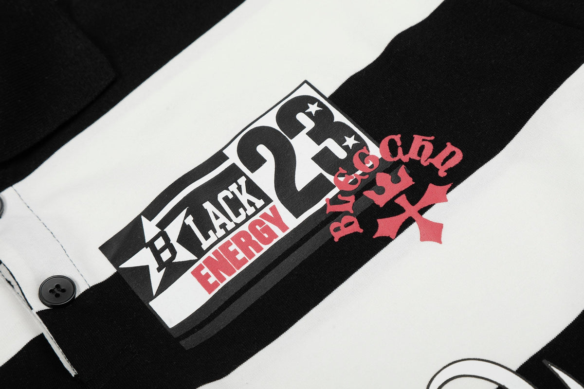 Madxmarx “Rugby Stripe Graphic Polo”
