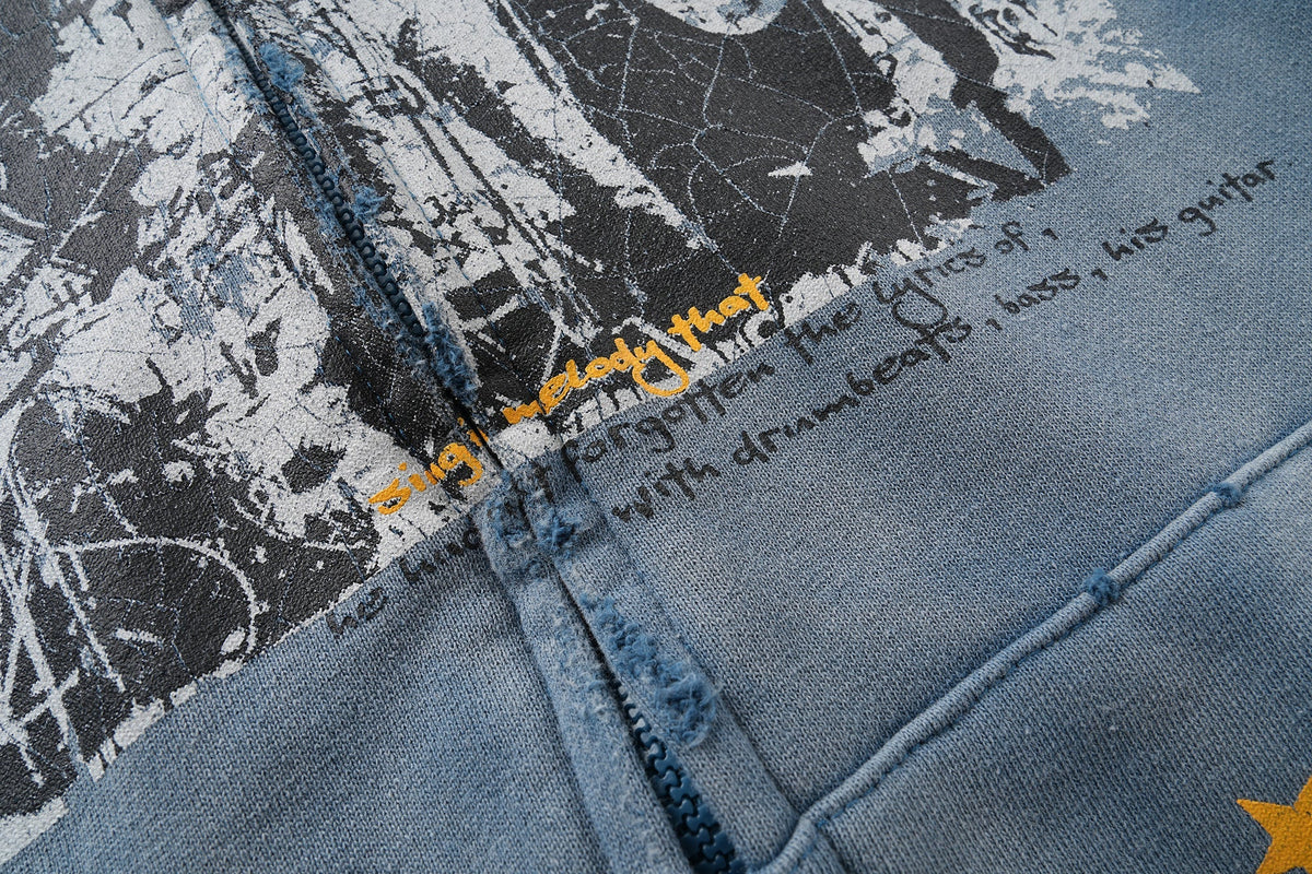 Madxmarx Vintage Graphic Zip-Up Hoodie