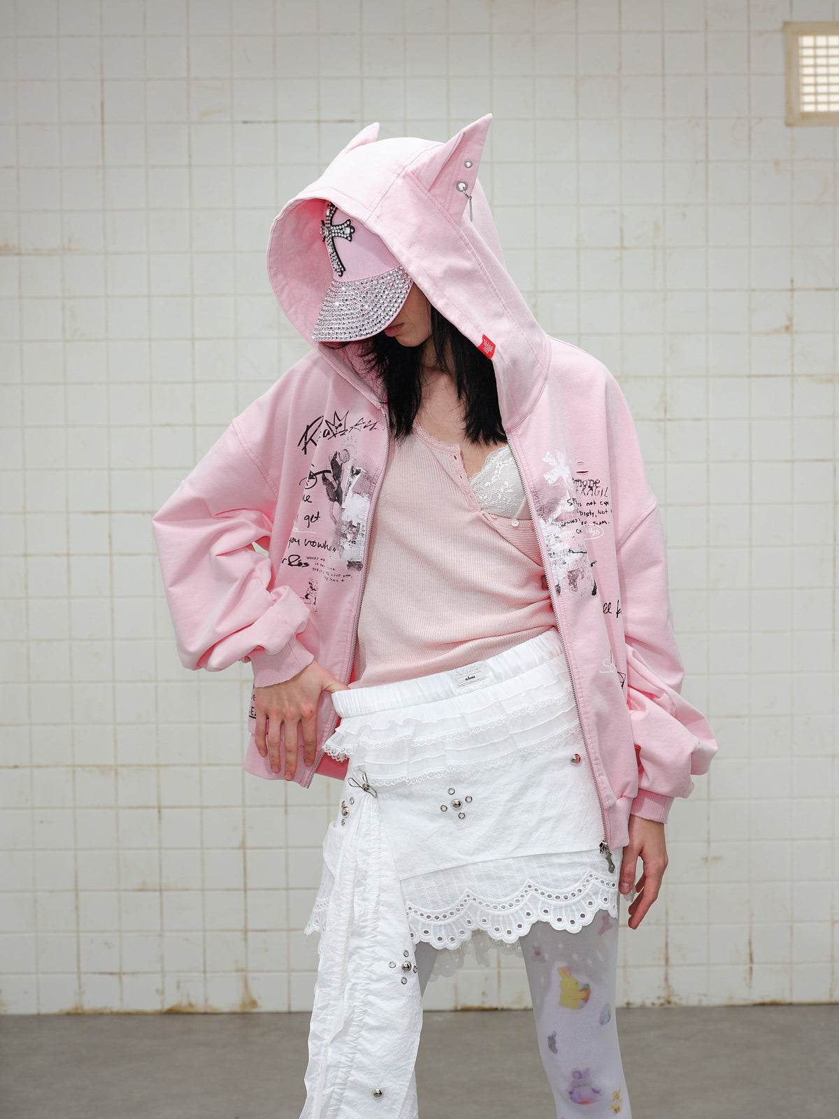 Madxmarx Gradient Graphic Zip Hoodie