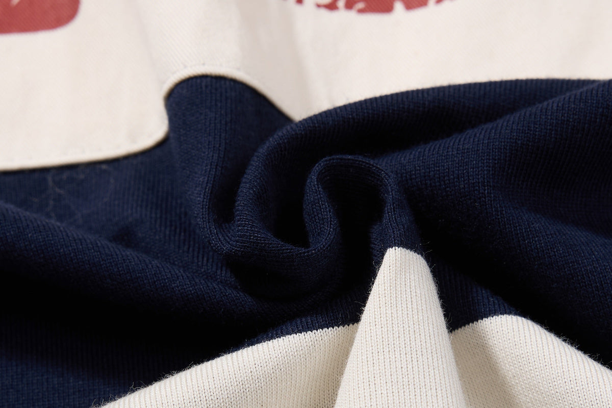 Madxmarx Varsity Stripe Graphic Rugby Long Sleeve