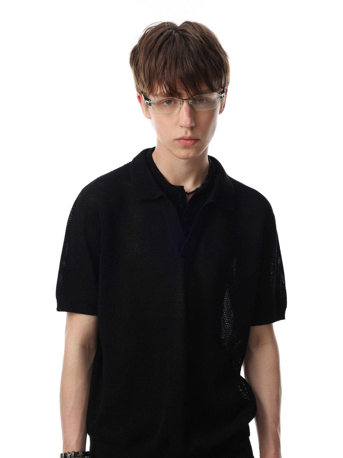 Madxmarx “Open Knit Polo Tee”