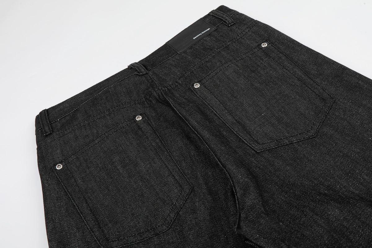 Madxmarx „Black Raw Button Denim Jeans“